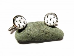 Silver Cufflinks, Brittany coat of arms pattern ermine