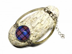 Silver Semi-rigid bracelet, Pride of Scotland Tartan pattern