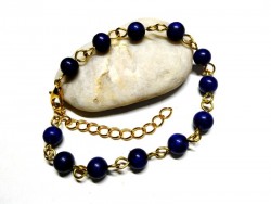 Bracelet or Lapis lazuli bijou lithothérapie 6ème chakra du troisième œil Ajna clairvoyance intuition divination yoga