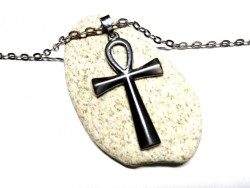 Necklace + pendant, Ankh / Cross of Life silver Egypt jewel egyptian jewels mythology jewelry amulet protection luck