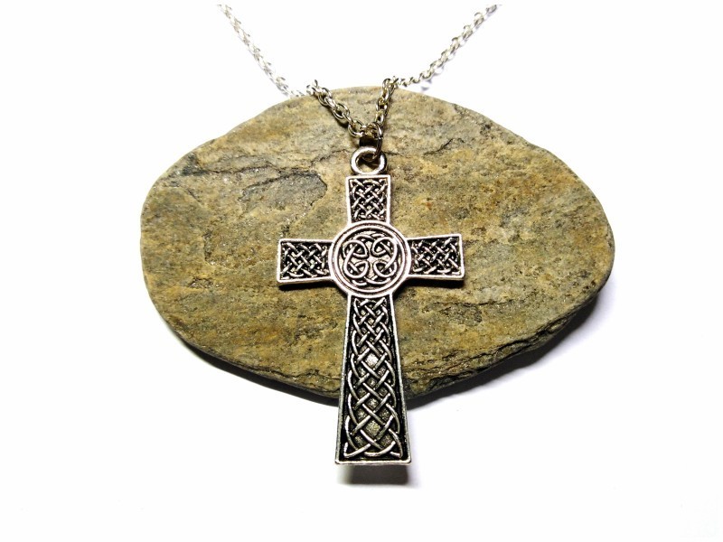 Collier argent, pendentif argent Croix celtique celte