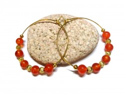 Gold Earrings, Carnelian, lithotherapy jewel natural gemstone yoga meditation