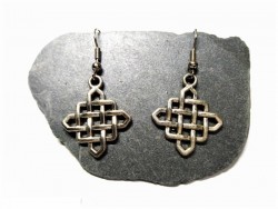 Silver Earrings, silver Knotworks cross pendant