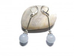 Silver Earrings, Aquamarine, Gemstone jewel natural gemstone yoga meditation boho hippie chic