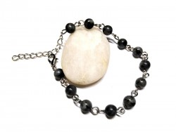 Labradorite Silver Bracelet, lithotherapy jewel yoga meditation boho hippie chic