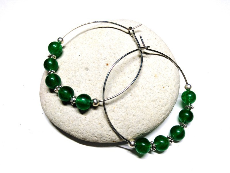Boucles d'oreilles argent Agate verte, bijou lithothérapie 4ème chakra coeur Anahata harmonie équilibre énergétique confiance