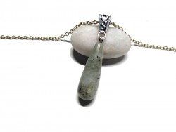 Silver Necklace Labradorite pendant Gemstone jewel natural gemstone yoga meditation boho hippie chic