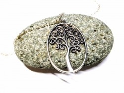 Necklace + pendant, Tree of life silver spirituality jewel