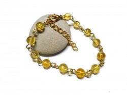 Citrine Gold Bracelet, lithotherapy jewel yoga meditation boho hippie chic