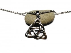 Collier + pendentif Nœud trinité argent bijou celtique noeud triquètre celte homme druide bijoux celtes triquetra amulette