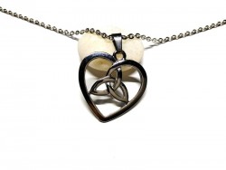 Collier + pendentif Triquètre en cœur argent bijou celtique noeud triquètre celte bijoux celtes triquetra amulette femme