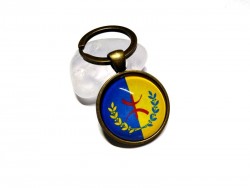 Bronze Key ring, Kabyle flag jewel accessory Kabylia Tifinagh Berber Algeria Morocco Tunisia