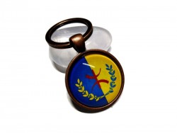 Copper Key ring, Kabyle flag jewel accessory Kabylia Tifinagh Berber Algeria Morocco Tunisia