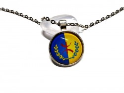 Necklace & Kabyle flag Silver pendant, jewel Kabylia Tifinagh Berber Algeria Morocco Tunisia