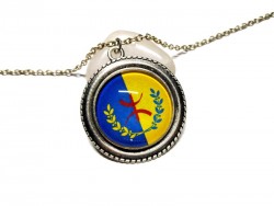 Necklace & Kabyle flag Silver pendant, jewel Kabylia Tifinagh Berber Algeria Morocco Tunisia