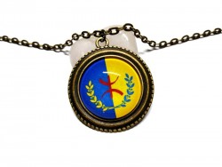 Necklace & Kabyle flag Bronze pendant, jewel Kabylia Tifinagh Berber Algeria Morocco Tunisia