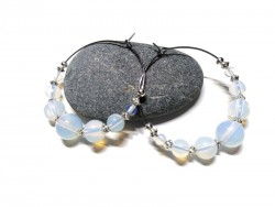 Silver Earrings, Opalite, lithotherapy jewel natural gemstone yoga meditation