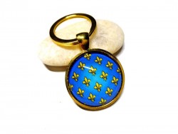 Gold Key ring, France coat of arms heraldry jewel accessory