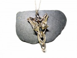 Necklace + pendant, Silver and crystal fairy silver Elven jewel Lord of the Rings Aragorn Arwen