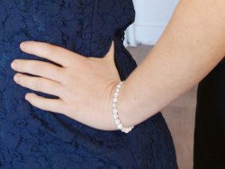Bracelet Argent Howlite blanche naturelle bijou lithothérapie pierre semi-précieuse pour femme