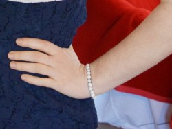 Bracelet Argent Howlite blanche naturelle bijou lithothérapie pierre semi-précieuse pour femme
