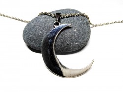 Silver Necklace + pendant, Moon silver spirituality jewel Wicca witchcraft pagan jewelry witch occult