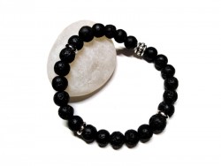 Lava Stone Bracelet, lithotherapy jewel yoga meditation