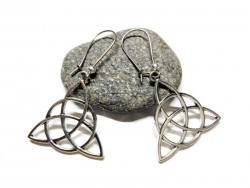 Boucles d'oreilles argent, pendentifs Noeud trinité bijou celtique triquetra amulette wiccan triquètre celte paganisme wicca