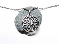 Necklace + pendant, triquetras in knotworks silver Celtic jewel Wiccan witch amulet Celtic triquetra wicca witchcraft