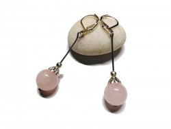 Silver Earrings, Pink Quartz, Gemstone jewel natural gemstone yoga meditation boho hippie chic