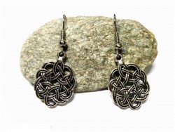 Silver hook Earrings, silver Celtic Knotworks pendant
