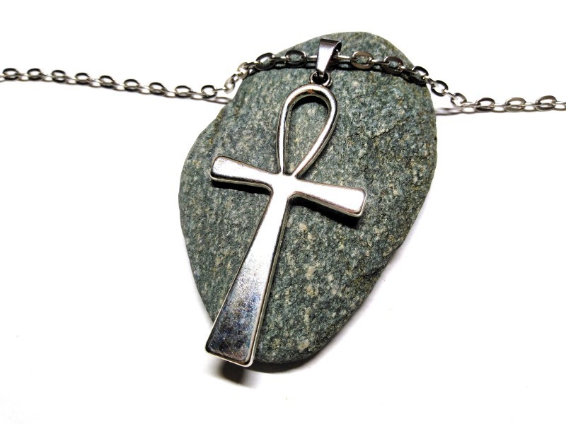 Necklace + pendant, Ankh / Cross of Life silver Egypt jewel egyptian jewels mythology jewelry amulet protection luck