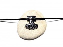 Necklace pendant, Viking Mjöllnir Hammer of Thor silver Nordic jewel norse paganism heathen pagan biker jewelry for men