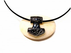 Necklace pendant, Viking Mjöllnir Hammer of Thor silver Nordic jewel norse paganism heathen pagan biker jewelry for men