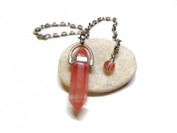 Cherry Quartz guidance pendant Pendulum, Gemstone accessory divination lithotherapy