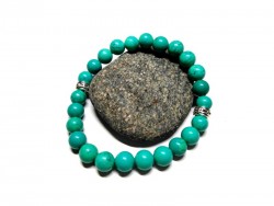 Turquoise Green Howlite Bracelet, lithotherapy jewel Quimperlé yoga meditation boho hippie chic
