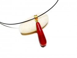 Collier pendentif or Cornaline, bijou lithothérapie 2ème chakra sacré Svadhishthana vitalité énergie créativité confiance