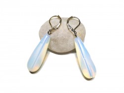 Silver Earrings, Opalite, Gemstone jewel gemstone yoga meditation boho hippie chic