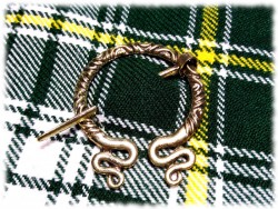 Fibula brooch - Gold Celtic penannular fibula brooch with snakes Celtic Viking jewel medieval accessory