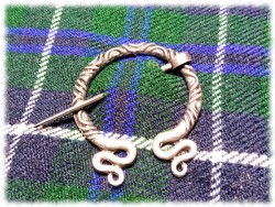 Fibula brooch - Tin Celtic penannular fibula brooch with snakes Celtic Viking jewel medieval accessory