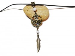 Arbre de vie, bijou spiritualité à Quimperlé, collier & pendentif bronze, cordon noir