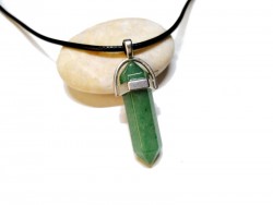 Collier pendentif Aventurine, bijou lithothérapie : pierre verte, 4ème chakra du cœur  chance prospérité guérison yoga reiki