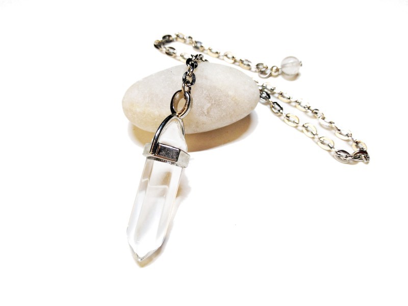 Clear Crystal guidance Pendulum, Gemstone accessory divination lithotherapy