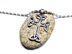 Necklace pendant, Celtic cross with knotworks silver Celtic cross jewel ancient Ireland jewelry Irish christian god