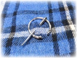 Silver Penannular fibula brooch Celtic Viking accessory medieval outfit artifact ethnic art plaid tartan