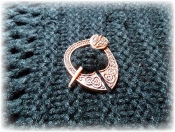 Fibula brooch - Copper Celtic penannular fibula brooch with knotworks Celtic Viking jewel medieval accessory