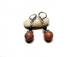 Silver Earrings, Rhodonite, Gemstone jewel gemstone yoga meditation boho hippie chic