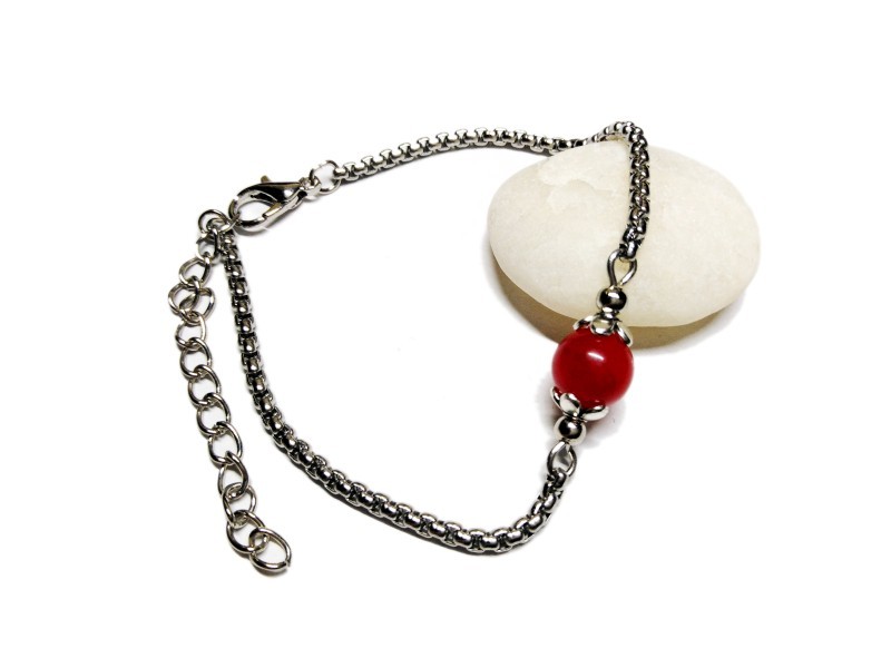 Bracelet argent Agate rouge bijou pierre lithothérapie : 1er chakra racine énergie vitale protection courage bijoux yoga Bracelet argent Agate rouge bijou pierre lithothérapie : 1er chakra racine énergie vitale protection courage bijoux yoga