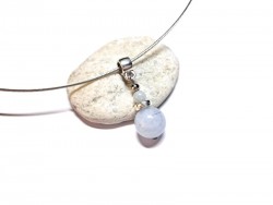 Aigue-marine, bijou lithothérapie, idée cadeau pour femme dans un style bohème chic, fil inox collier & pendentif 