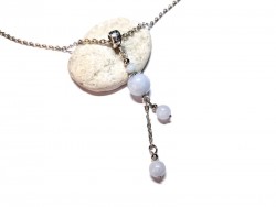 Aigue-marine, Collier et pendentif argent, bijou lithothérapie